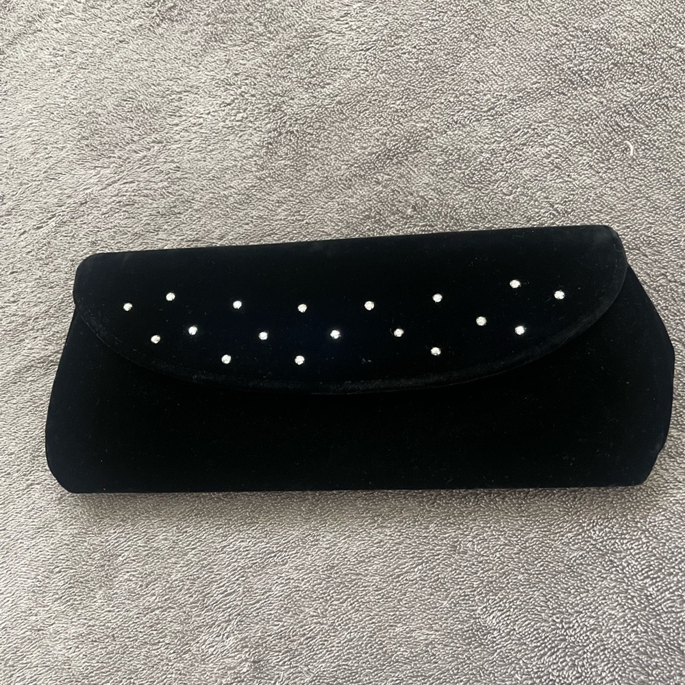 1950’s Marilyn of Dallas Black Velvet with Rhinestone Clutch
